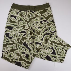 Vintage Pataloha Crop Capri Swirled Nylon Pants size 10